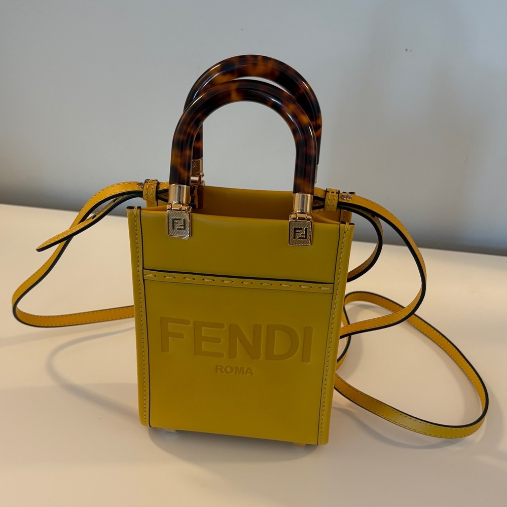 Fendi Mini Sunshine Shopper - Yellow Leather